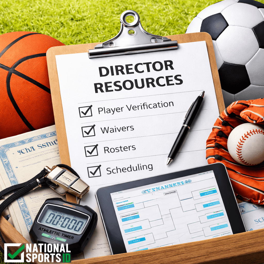 Youth sports league and tournament director resources for player verification, waivers, and compliance management.